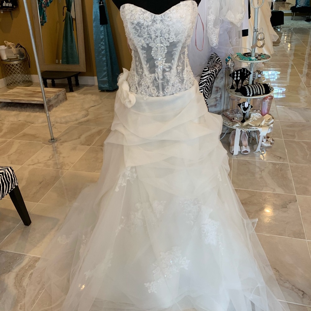 Elegant Lace, Beaded Organza A-Line Bridal Gown ✨